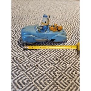 SUN RUBBER CO. - DONALD DUCK W/PLUTO - BLUE CAR - 1930'S, 6.5"